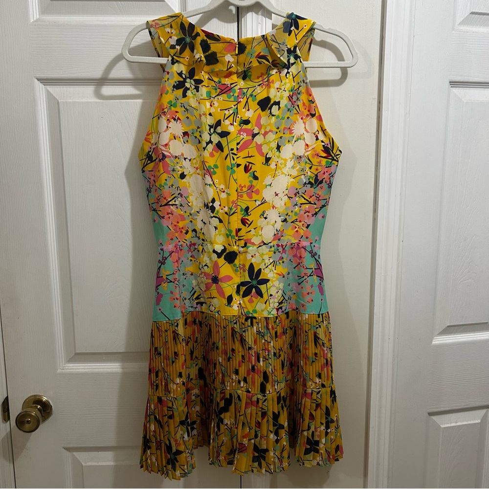 SALONI Amy Dress in Lemon Garden Fit and Flare Mini Dress US Size 10 - Picture 4 of 8